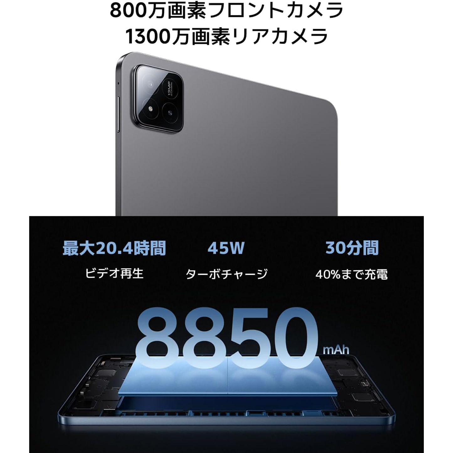 Xiaomi Pad 7 8G+256G グレー 3.2K 144Hz高精細ディスプレイ 8850mAhバッテリー エンターテインメント 作業 会議用