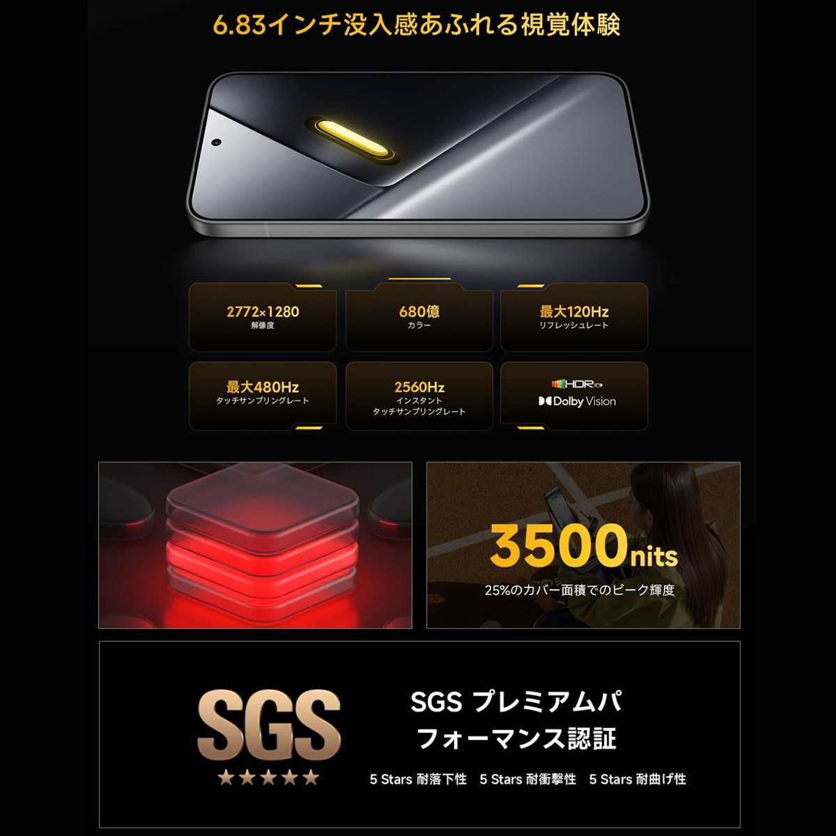 Xiaomi POCO X8 Pro Max 12GB+512GB Simフリー 6.83インチ  docomo/au/SoftBank/Rakuten Mobile 回線対応 ブラック